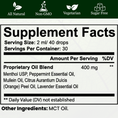 New Fast Absorbtion Mullein Lung Drops