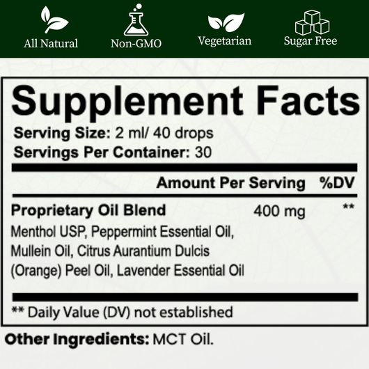 New Fast Absorbtion Mullein Lung Drops